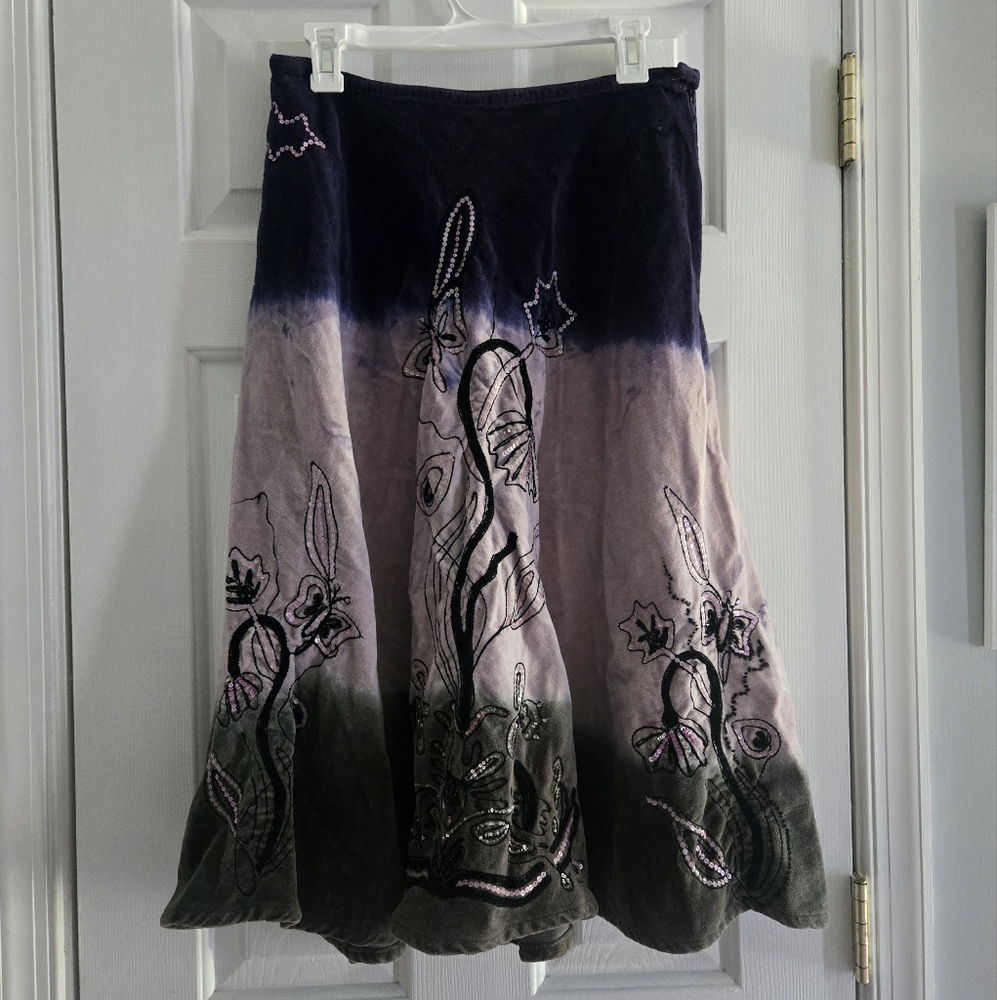 Embroidered Ombre Skirt Vintage